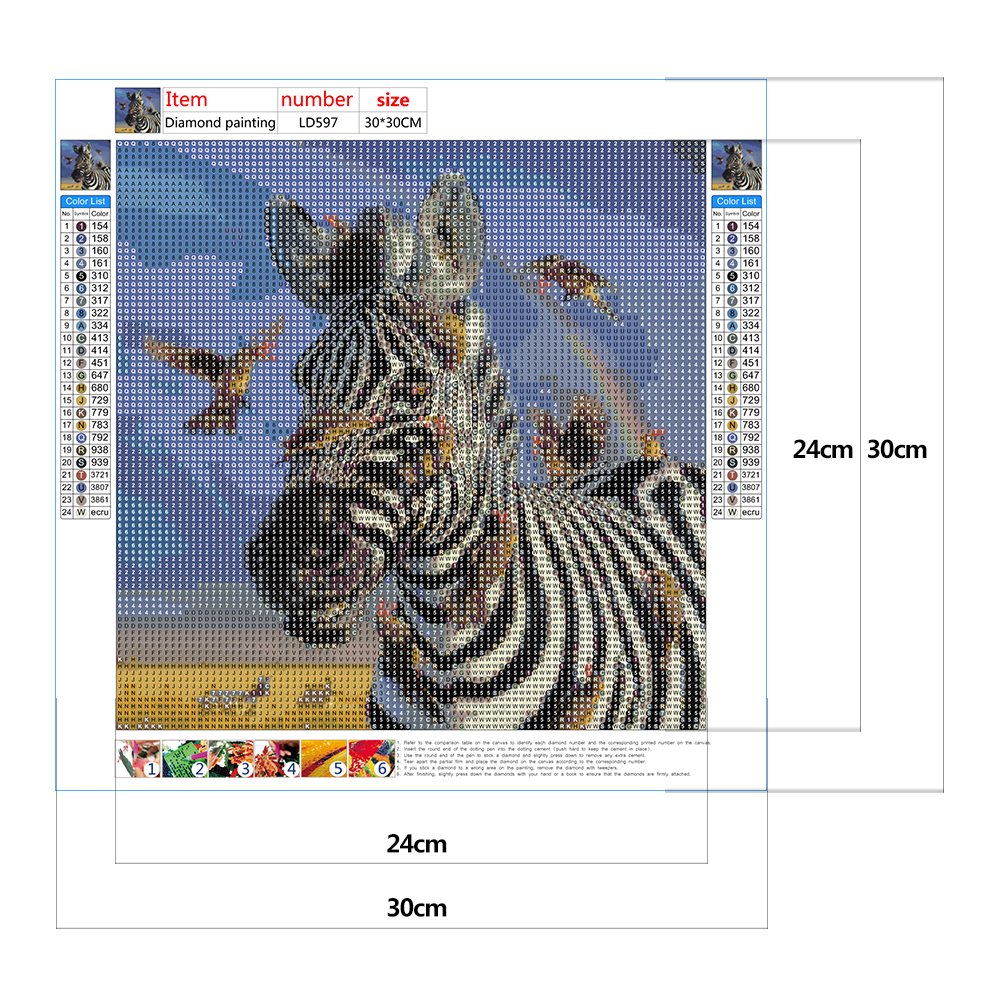 Diamond Painting - Full Round - Zebra A