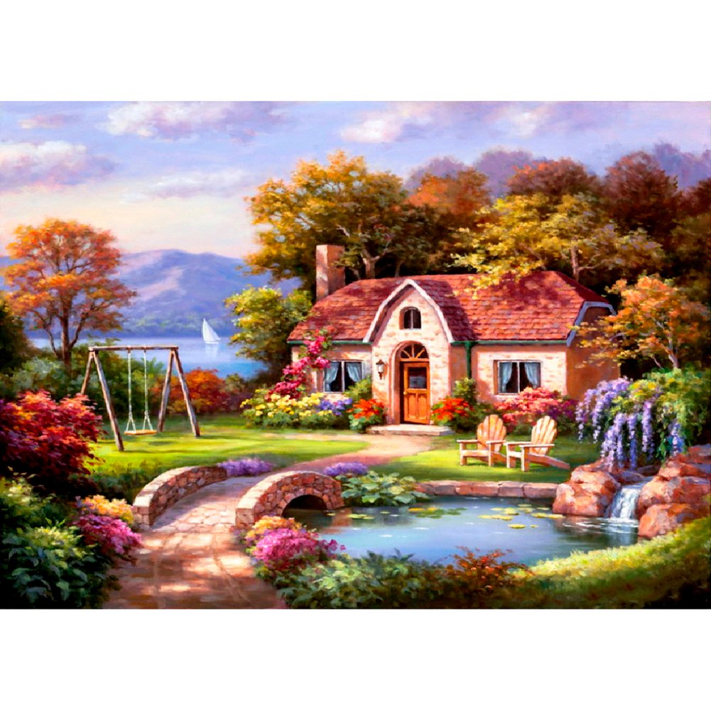 5D Diy Diamond Painting Kit Full Round Beads Beautiful Yard