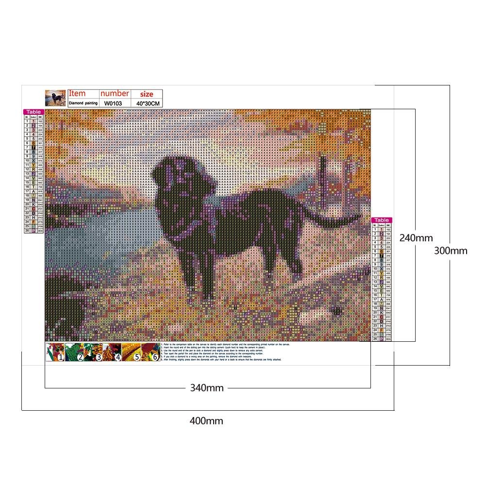 Diamond Painting - Full Round - Black Dog