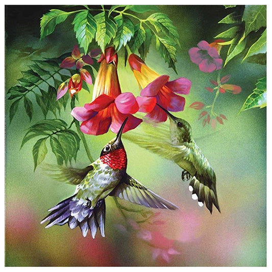 5D Diy Diamond Painting Kit Full Round Beads Birds Flowers
