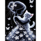 DIY Pearl Painting With Frame - Handmade Self-Adhesive Pearls - Girl and Cat (30*40cm)