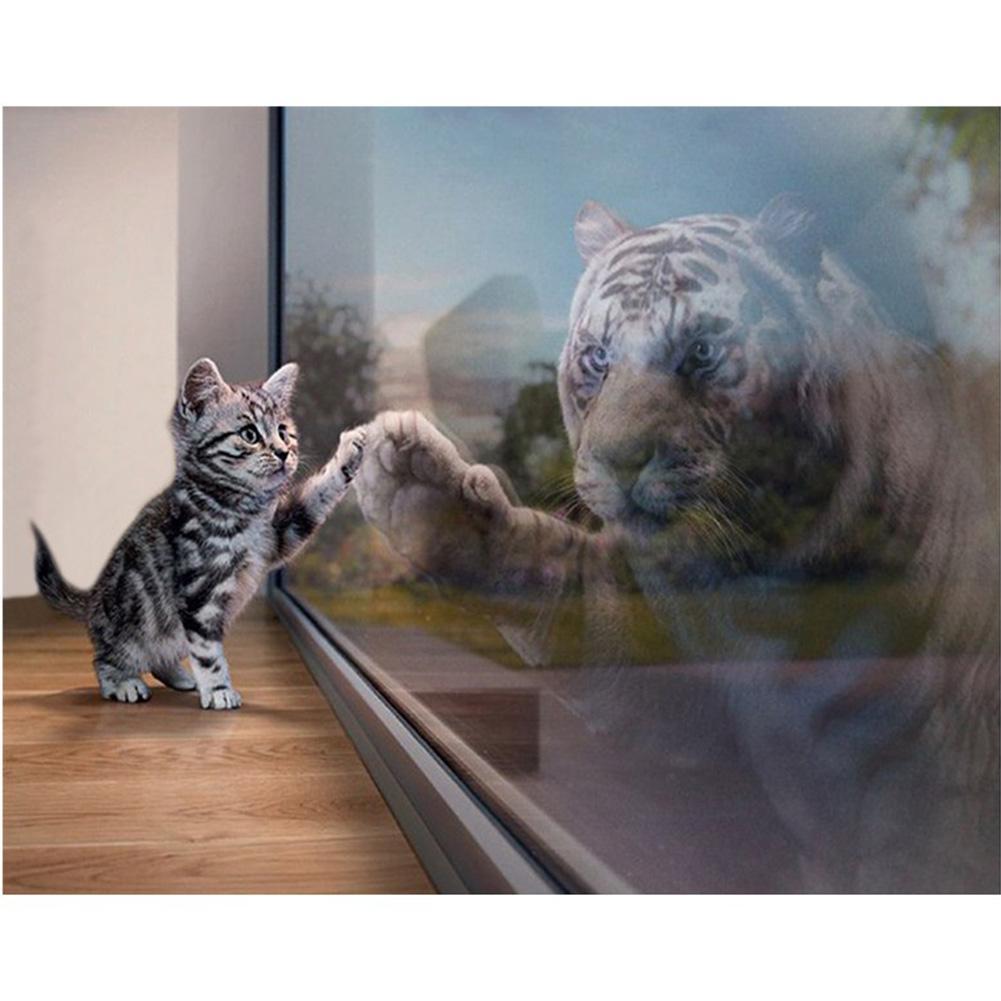 5D DIY Diamond Painting Kit Full Round Drill Novelty Cat