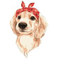 Oil Painting By Number Picture Hand Painted Drawing Acrylic Canvas Headband Dog
