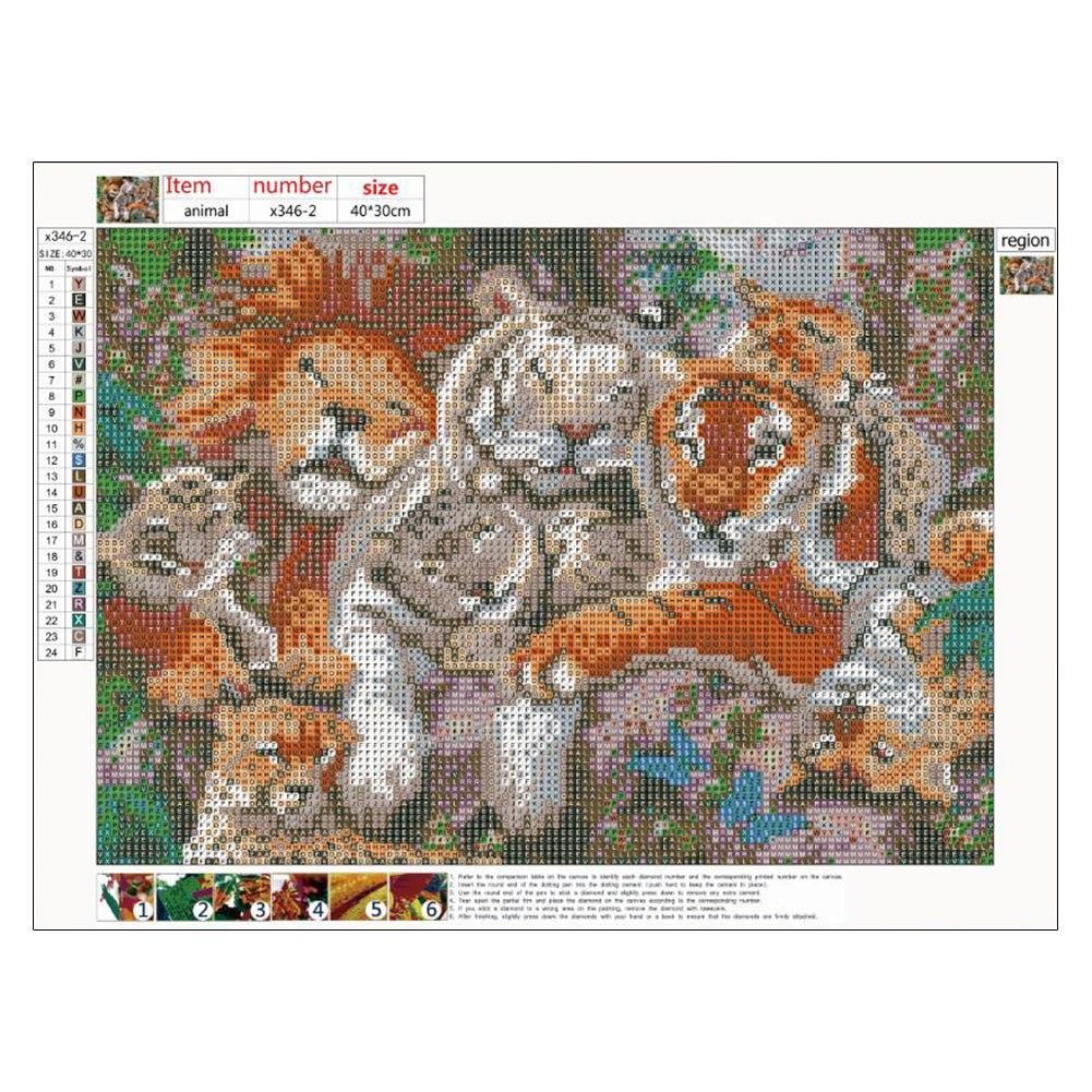 Diamond Painting - Full Round - Tiger Lion