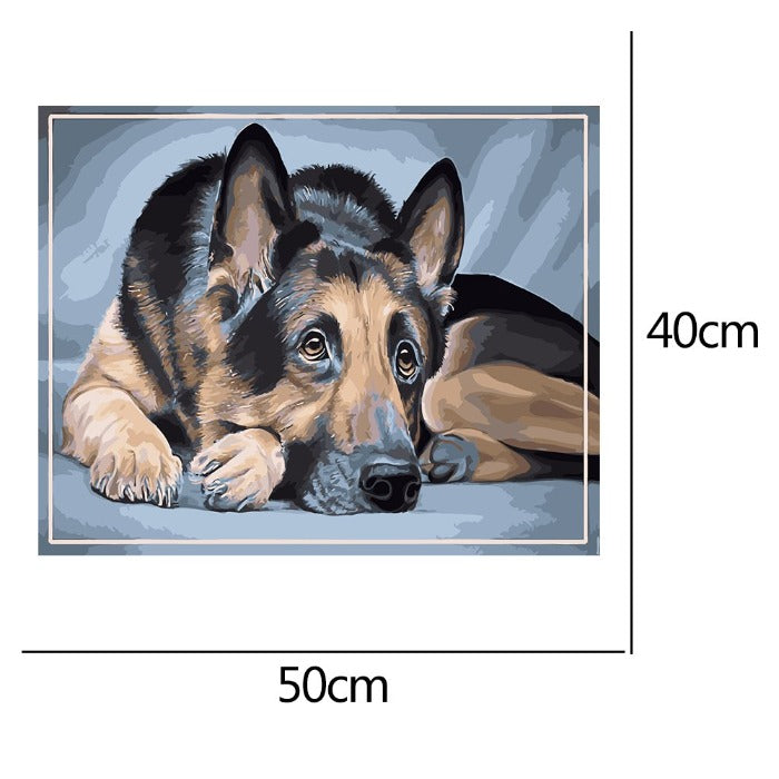 Dog Canvas Acrylic Color Drawing Wall Art Living Room Home Decor