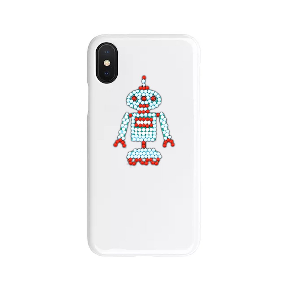 9pcs DIY Kit Color Cute Robots Self-adhesive Rhinestone Stickers Book Decor