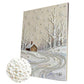 DIY Pearl Painting With Frame - Handmade Self-Adhesive Pearls - Snowy Field (30*40cm)