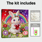 DIY Pearl Painting With Frame - Handmade Self-Adhesive Pearls - Rabbit (25*25cm)