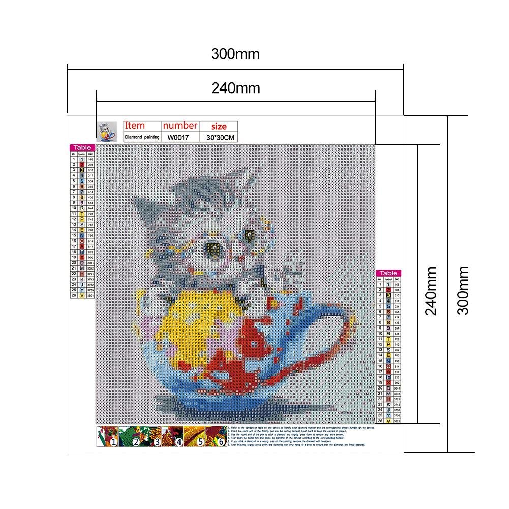 Diamond Painting - FUll Round - Cup Cat B