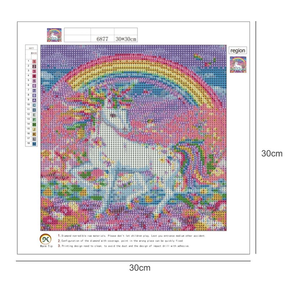 Diamond Painting - Full Round -  Rainbow White Unicorn