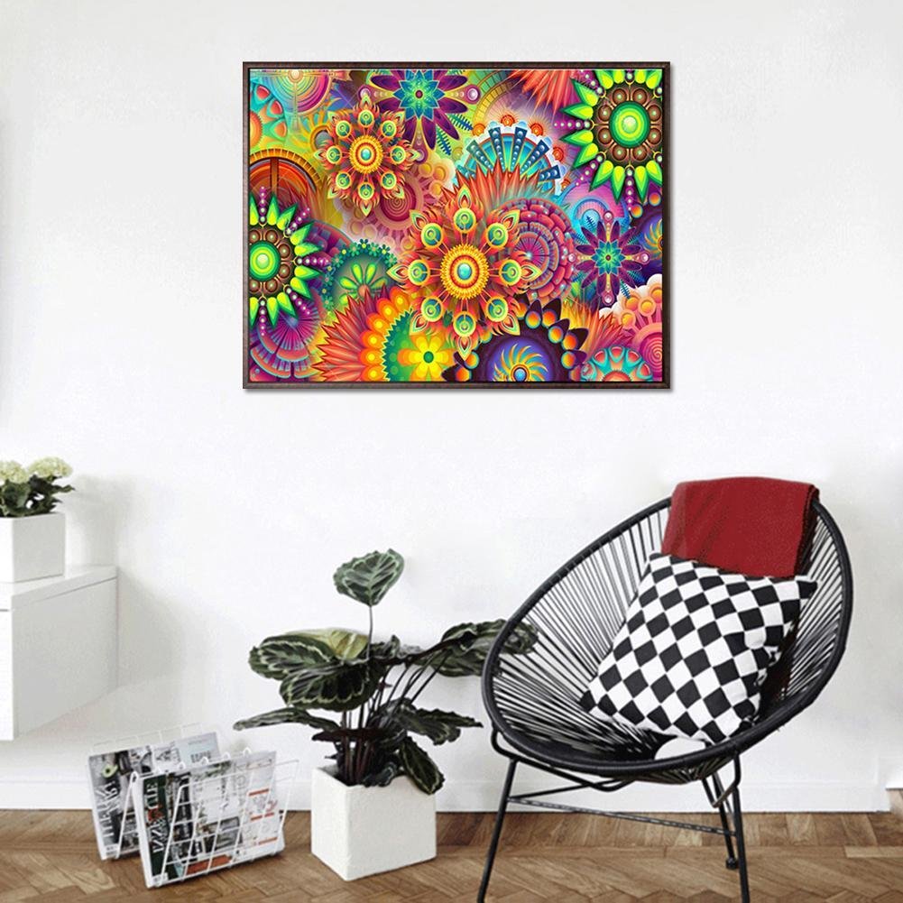 Diamond Painting - Full Round - Colorful Flowers C