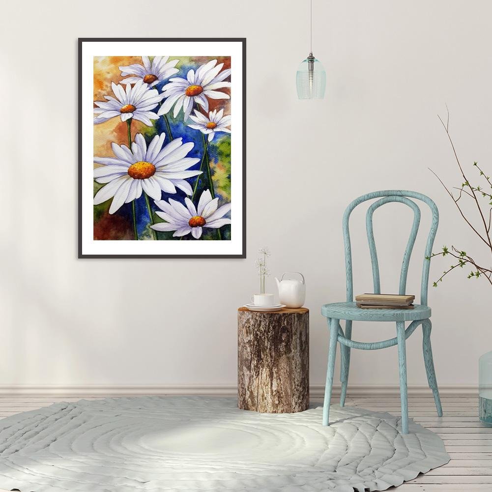 5D DIY Diamond Painting Kit - Full Round - Daisy Flower
