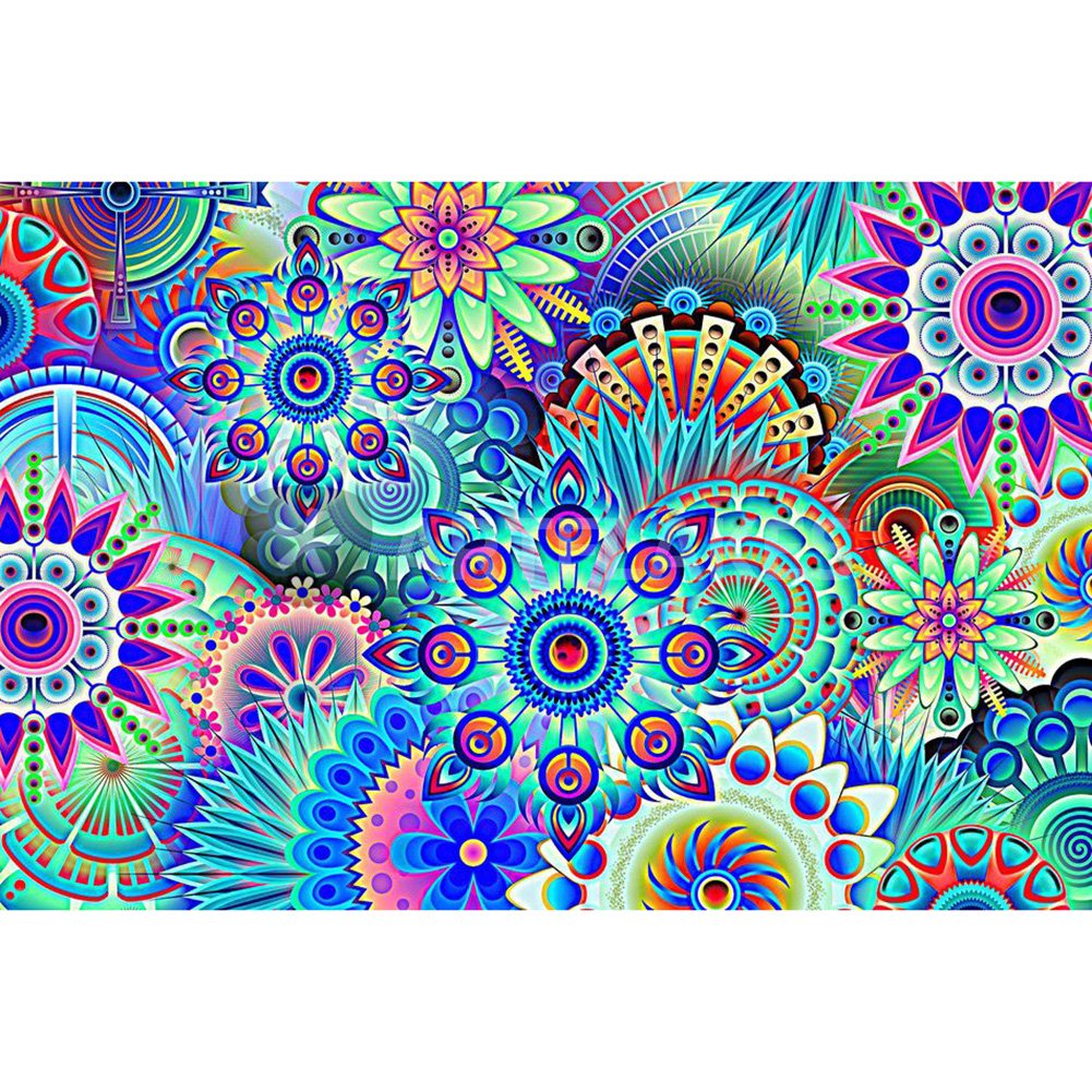 5D Diy Diamond Painting Kit Full Round Beads Colorful Flower