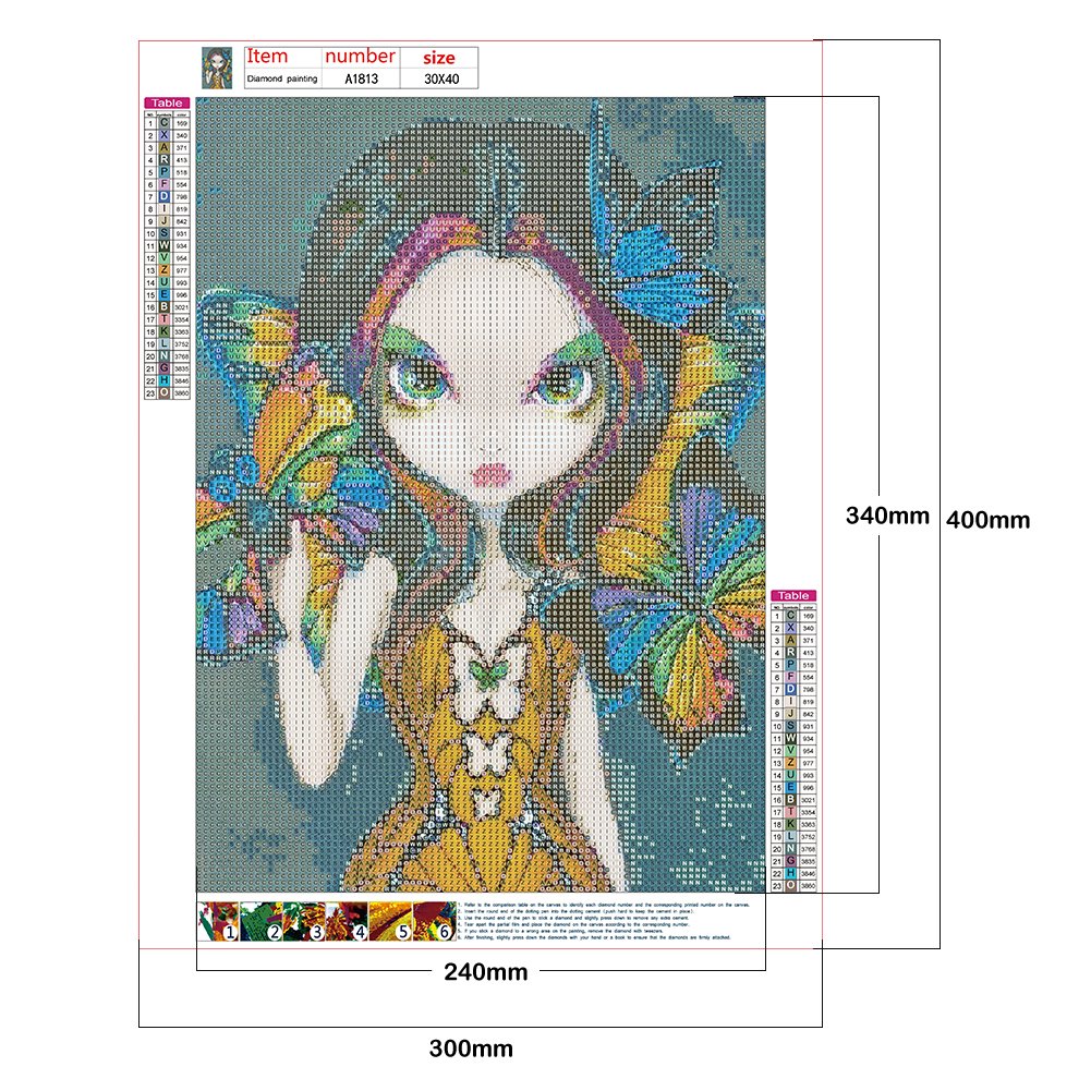 Diamond Painting - Full Round - Big Eyes Girl B