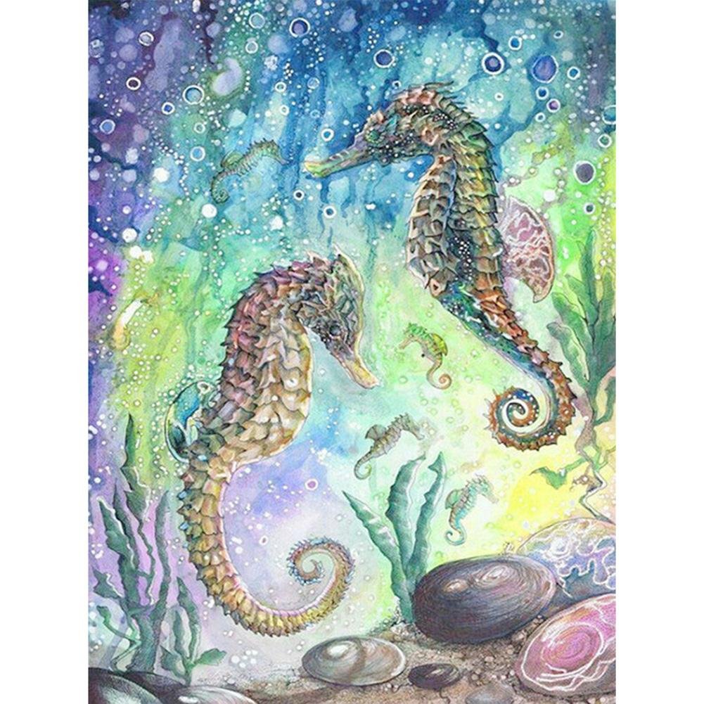 5D Diy Diamond Painting Kit Full Round Beads Sea Horse
