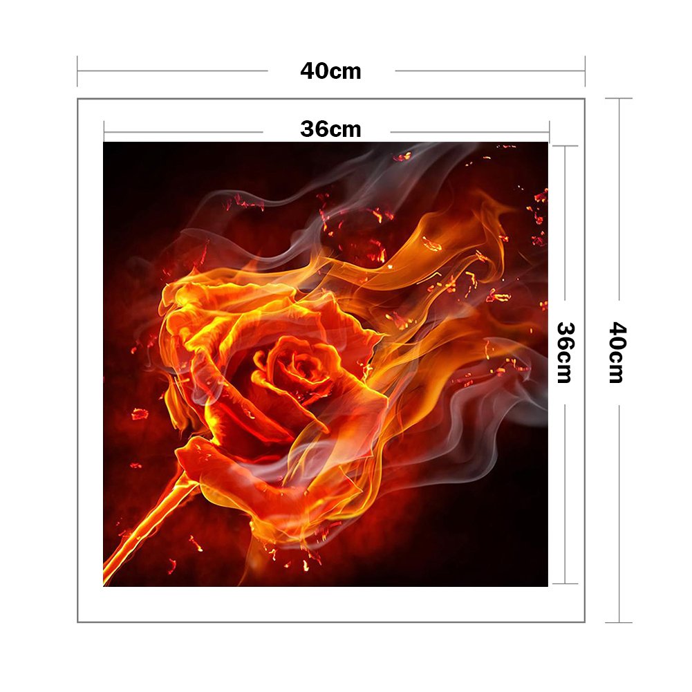 11ct Stamped Cross Stitch - Flame Rose (40*40cm)