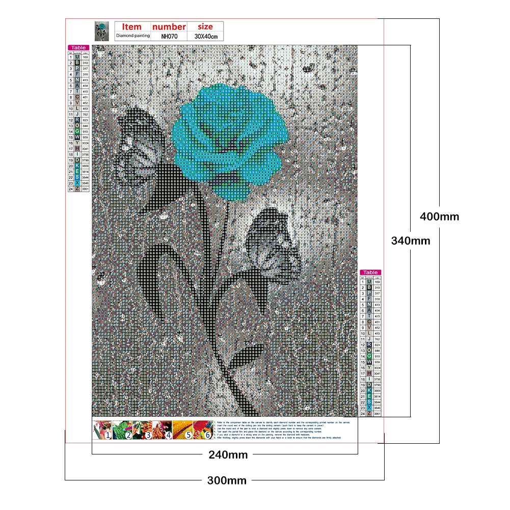 Diamond Painting - Full Round - Flower Butterfly I