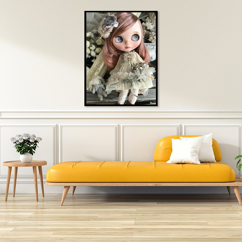 5D DIY Diamond Painting Kit - Full Round - Cute Girl Doll