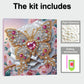 DIY Pearl Painting With Frame - Handmade Self-Adhesive Pearls - Heart Butterfly (25*25cm)