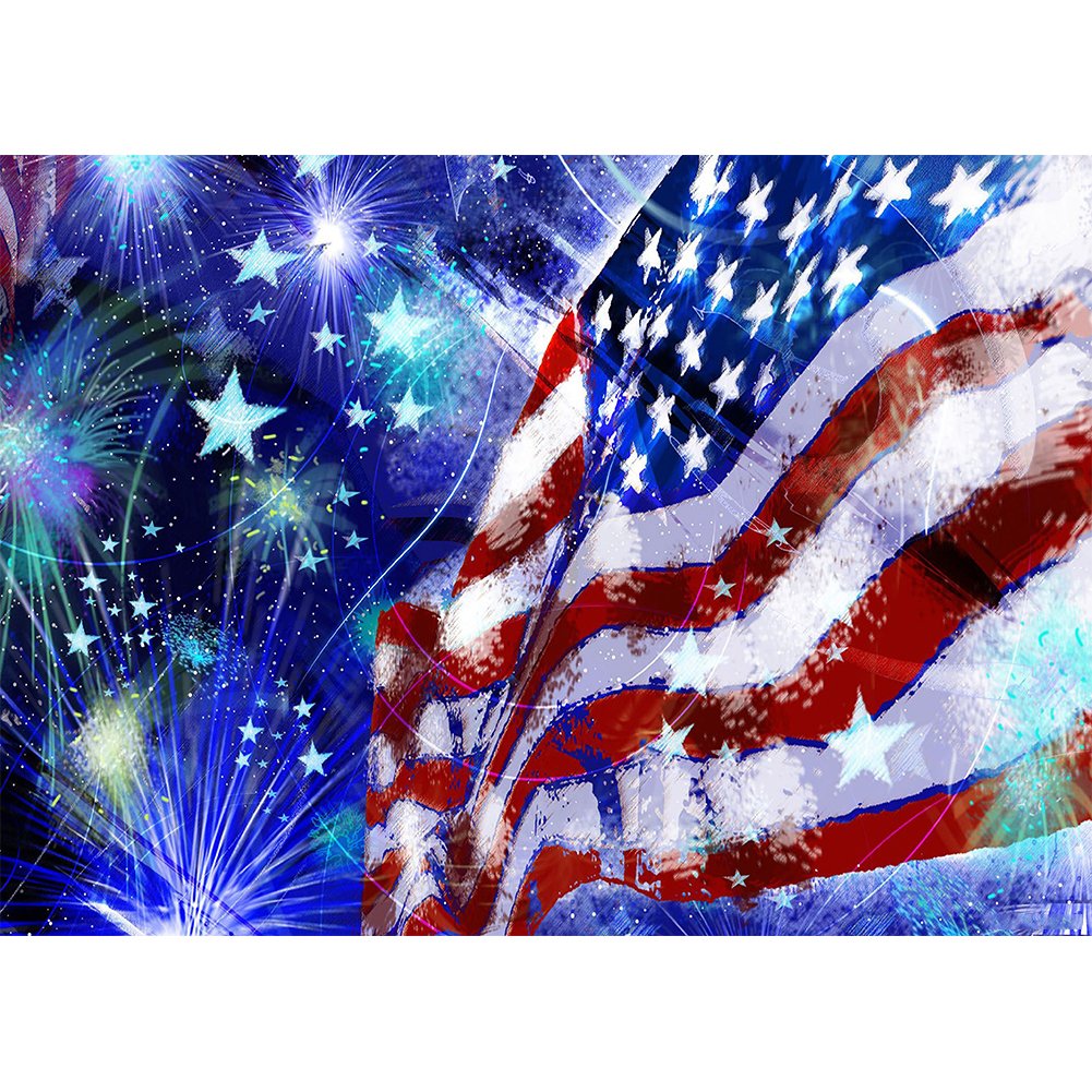 5D Diy Diamond Painting Kit Full Round Beads Festival INDEPENDENCE DAY