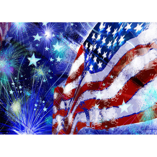 5D Diy Diamond Painting Kit Full Round Beads Festival INDEPENDENCE DAY