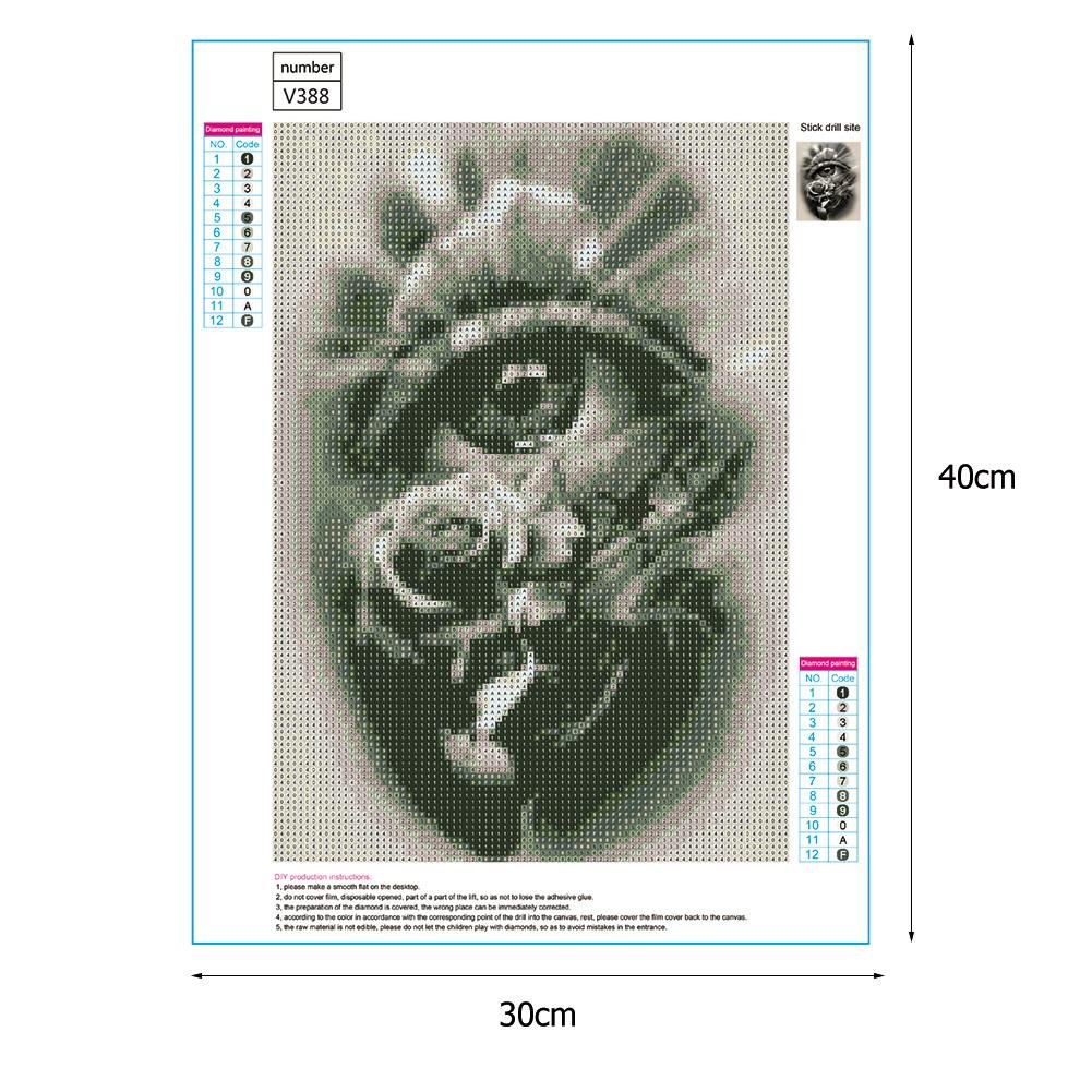 5D DIY Diamond Painting Kit - Full Round - Black Eye Flower