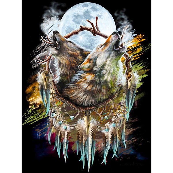 5D DIY Diamond Drawing Kit Wolf Dream Catcher
