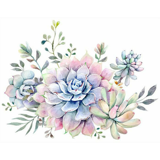 5D Diy Diamond Painting Kit Full Round Beads Succulent Plants