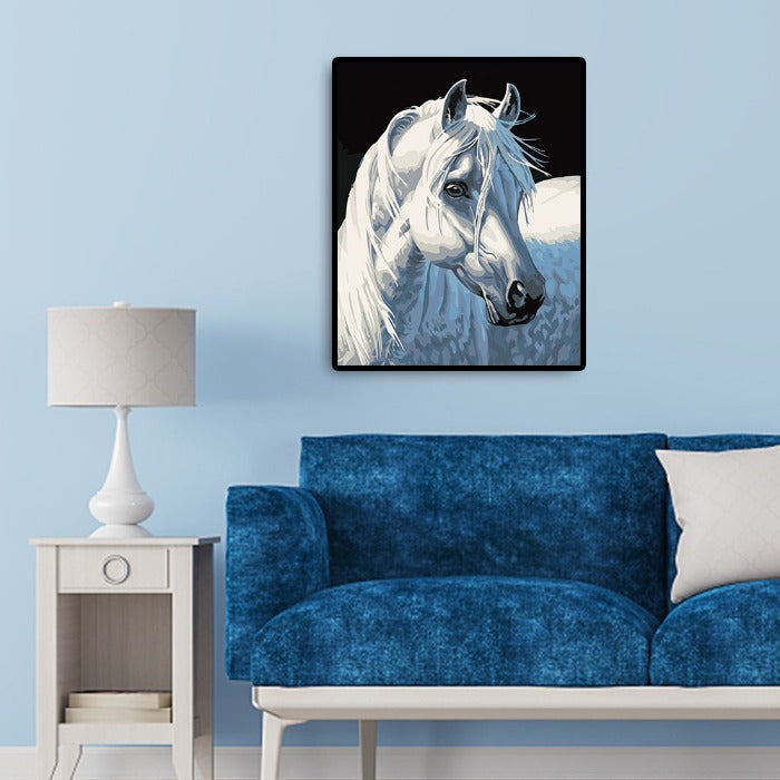Oil Painting By Number Hand Painted Drawing Acrylic Canvas Horse Wall Art