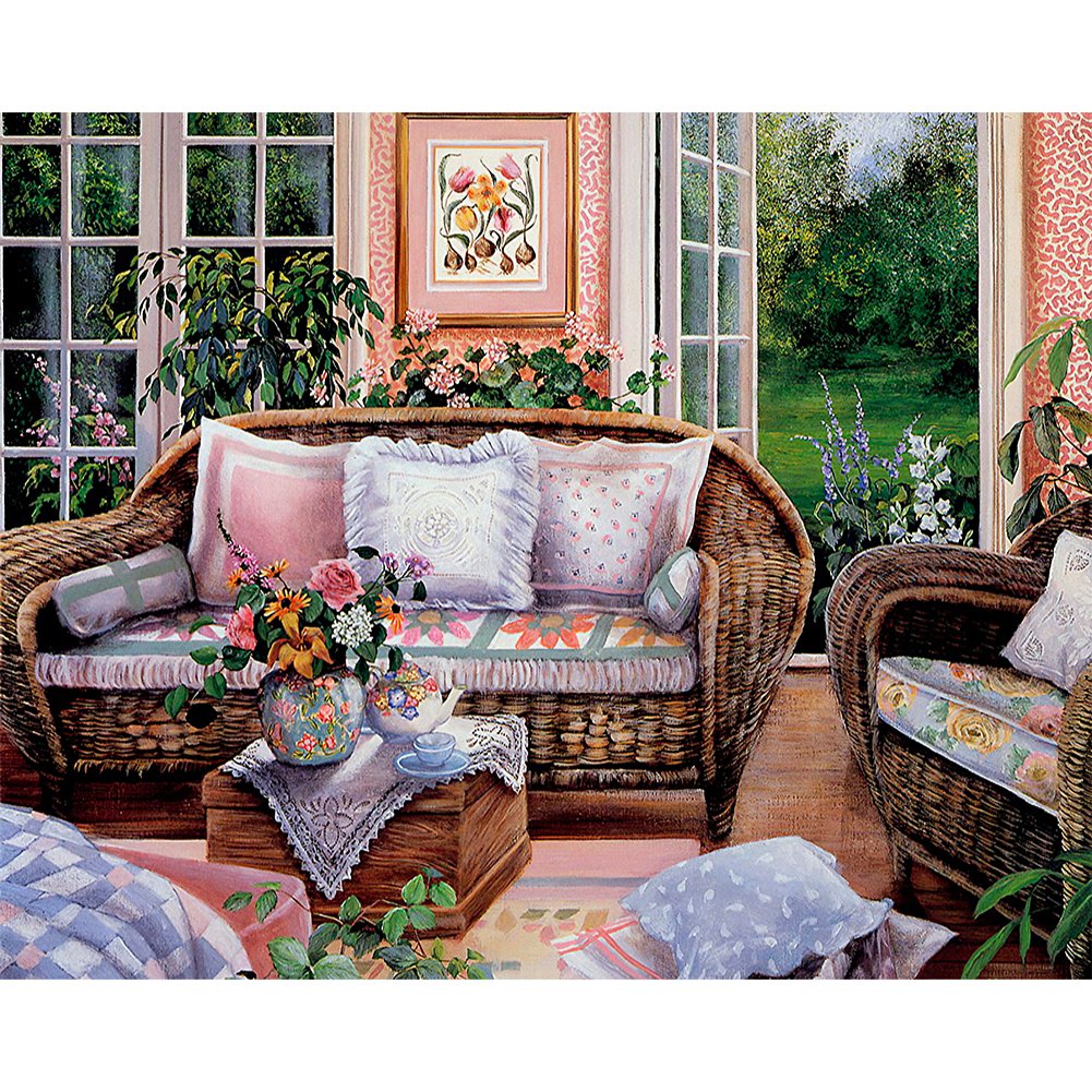 11ct Stamped Cross Stitch Garden House(50*40cm)