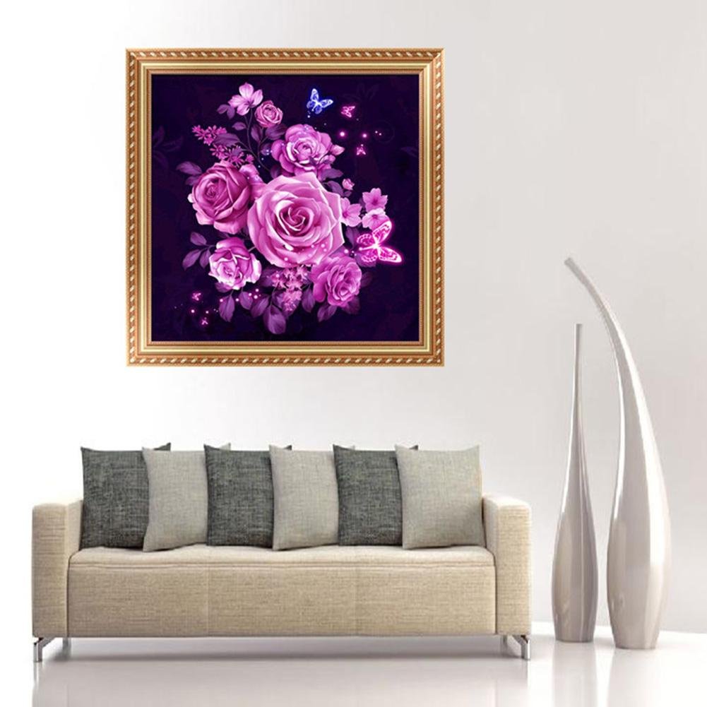 Diamond Painting - Partial Round - Pink Rose 2