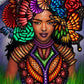 Full Round Diamond Painting Kits African Women Flower Head wear