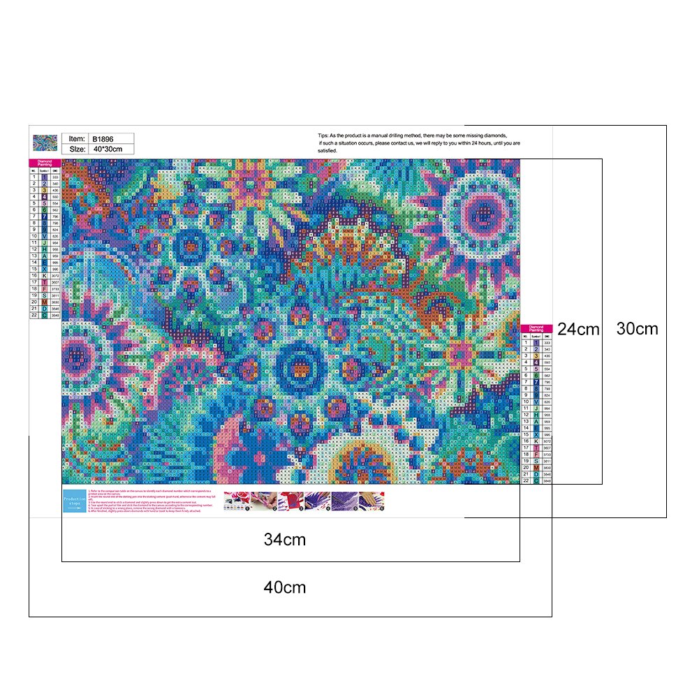 Diamond Painting - Full Round - Colorful Flower F