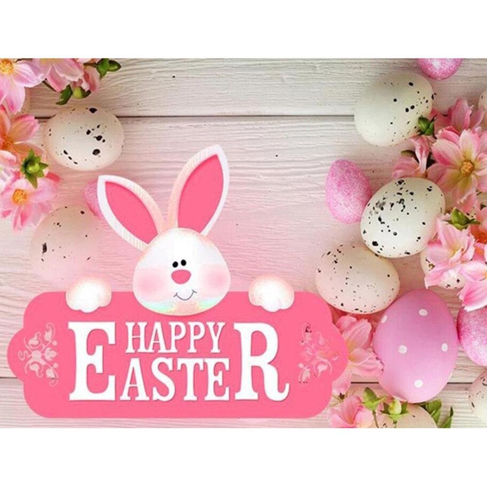 5D Diy Diamond Painting Kit Full Round Beads Easter Rabbit