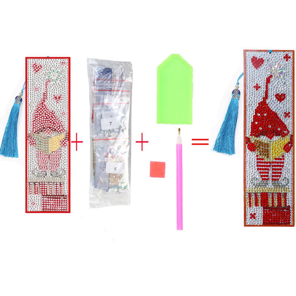 DIY Diamond Painting Bookmark with Tassel Reading Goblin