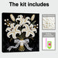 DIY Pearl Painting With Frame - Handmade Self-Adhesive Pearls - Flower (25*25cm) C