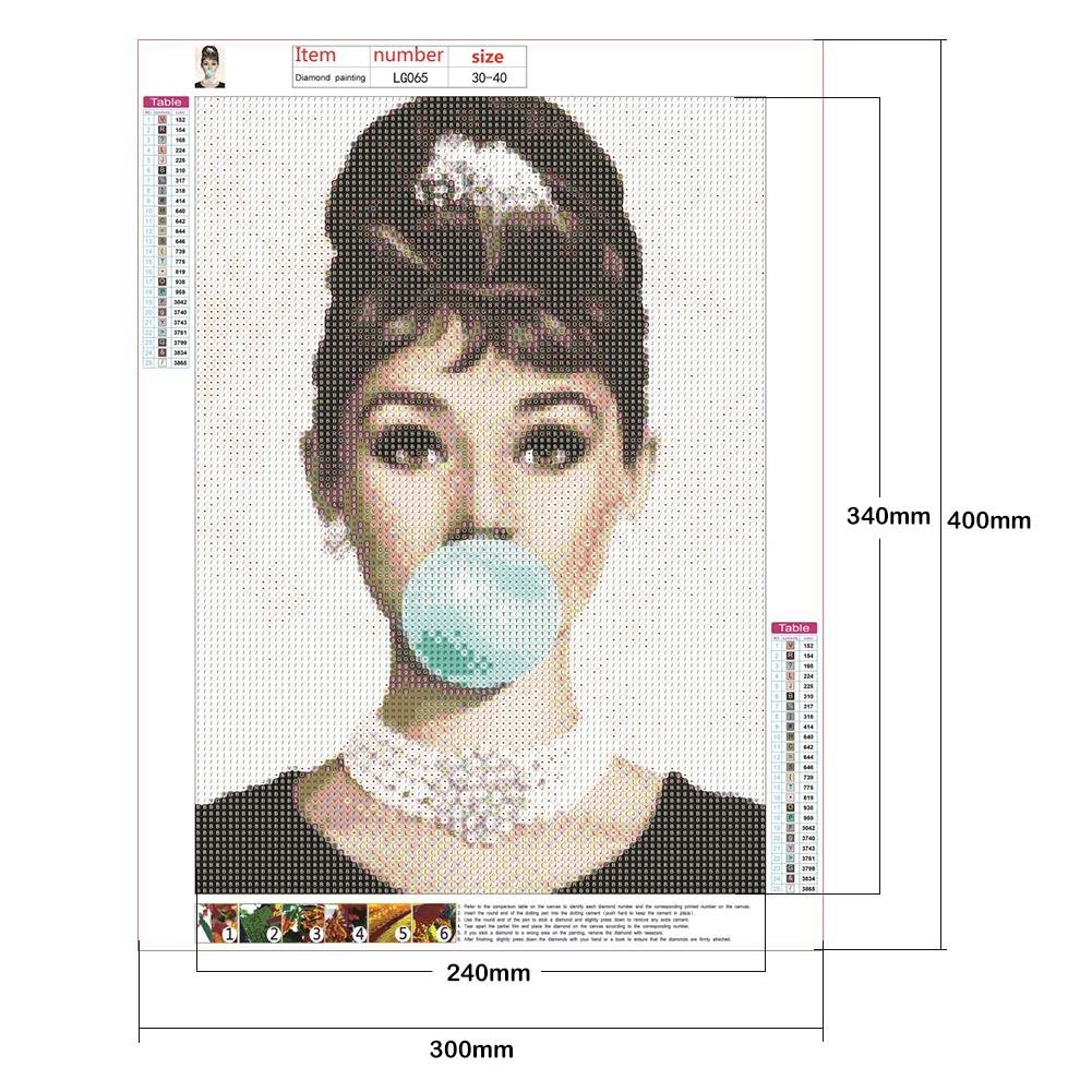 Diamond Painting - Full Round - Audrey Hepburn