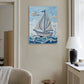 DIY Pearl Painting With Frame - Handmade Self-Adhesive Pearls - Sailboat (30*40cm) C