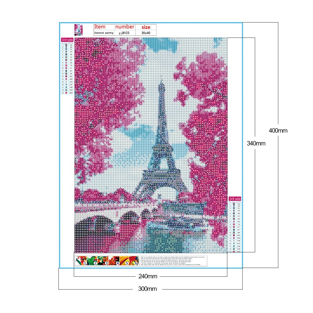 Diamond Painting - Full Round - Eiffel Tower C