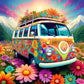 Diamond Painting - Full Round / Square - Flower Bus