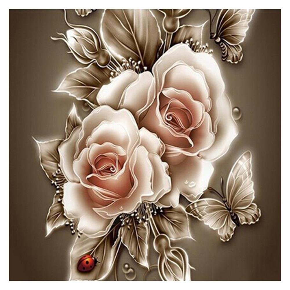 Diamond Painting - Full Round - Retro Flowers