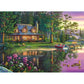 River House Hand Painted Canvas Oil Art Picture Craft Home Wall