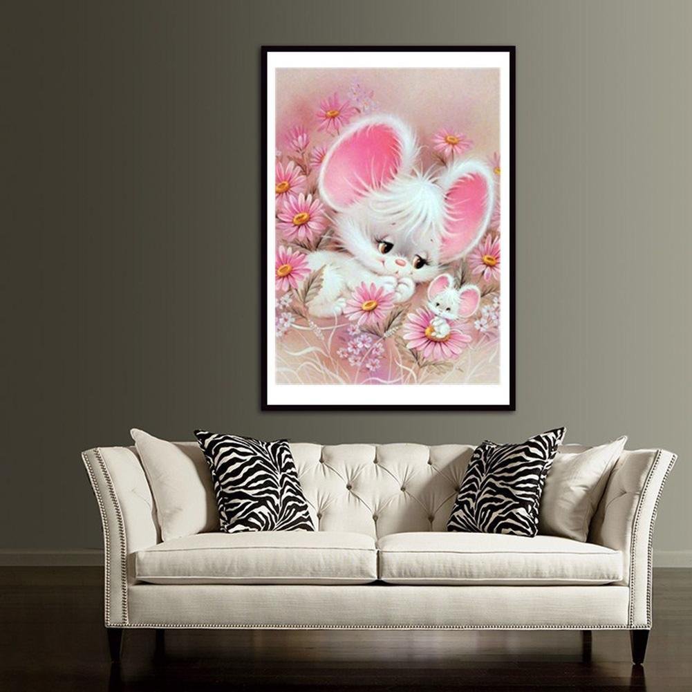 Diamond Painting - Partial Round - Cute White Mouse