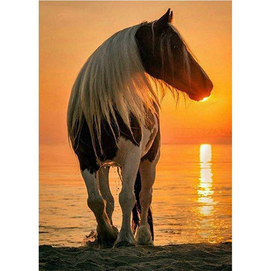 5D Diy Diamond Painting Kit Full Round Beads Horse