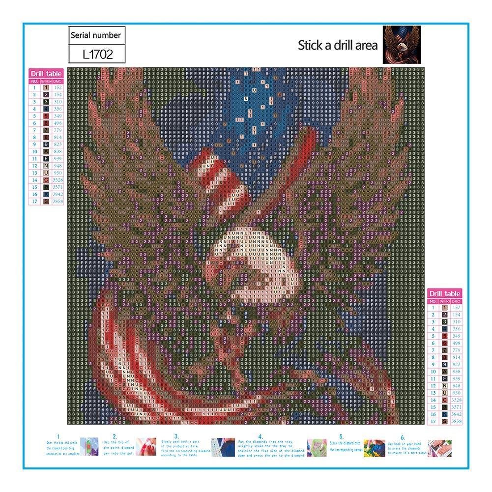 Diamond Painting - Full Round - Eagle Flag A