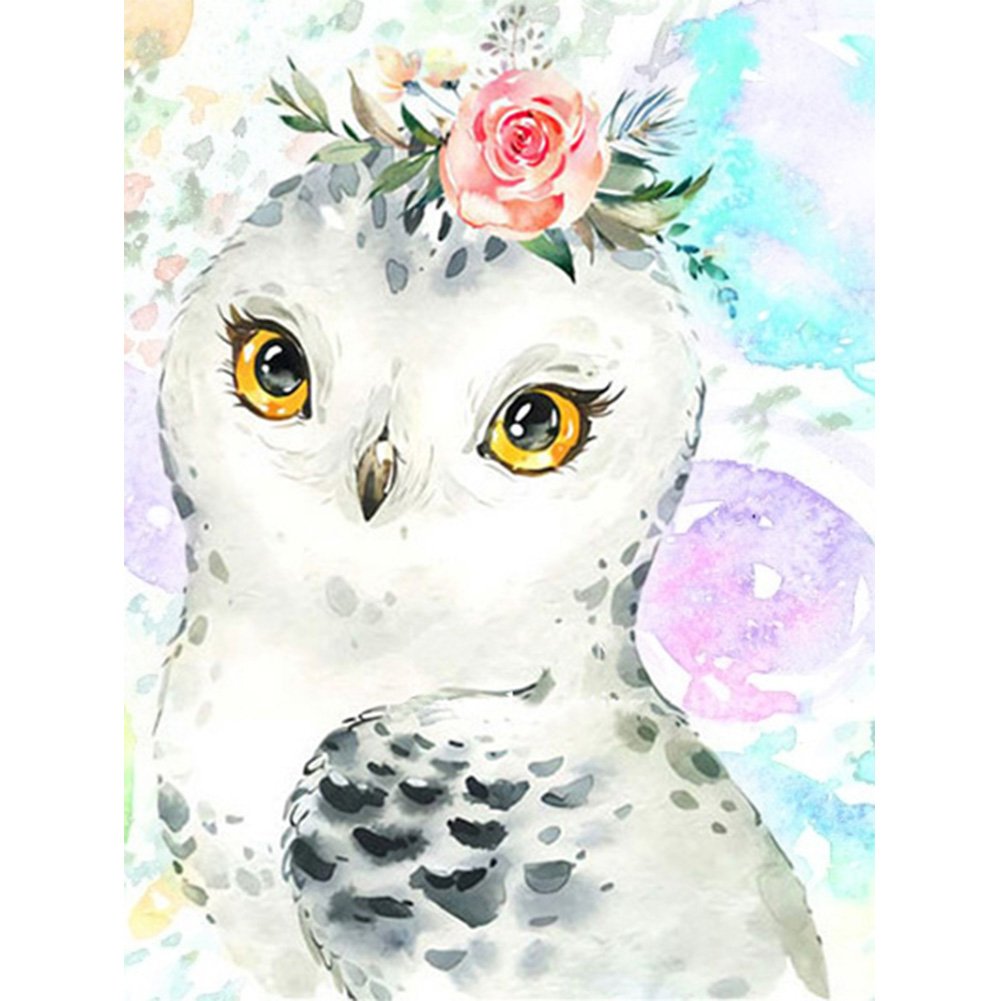 5D Diy Diamond Painting Kit Full Round Beads Owl