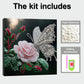 DIY Pearl Painting With Frame - Handmade Self-Adhesive Pearls - Butterfly Flower (25*25cm)