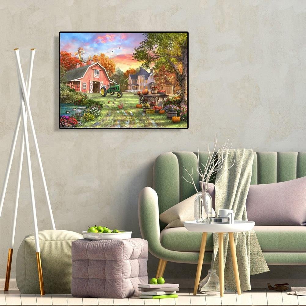 Paint By Number - Oil Painting - Village Scenery (40*50cm)