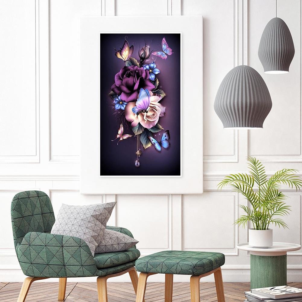 Diamond Painting - Full Round - Gorgeous Flower Butterfly (30*48cm)