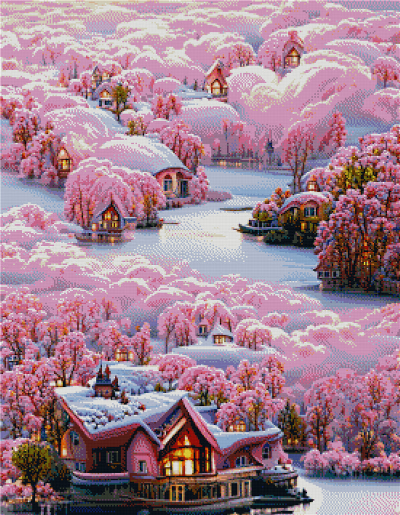 Pink Scenery | Full Round/Square Diamond Painting Kits B 50x70cm 60x80cm